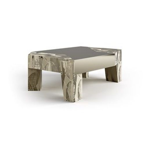 Moderner Couchtisch - GUERNICA - Bablanc - poliertes Messing / Massivholz / rechteckig