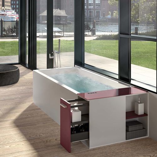 Badewanne in Wandnähe - MODULA F - Albatros - freistehend / wandhängend / Mineralwerkstoff