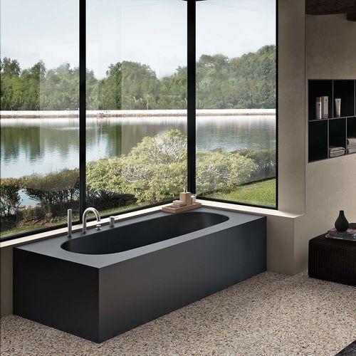 Badewanne für Wohnungen - ETHOS PANEL - Albatros - Mineralwerkstoff / minimalistisches Design / nicht angegeben