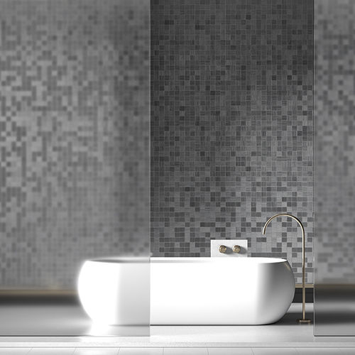 Aluminium-Mosaikfliese - MOSAL - IRIAL - Hochglanz / für den Innenraum / für Wohnzimmer