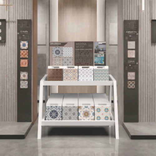 Einseitiger Fliesenständer - KIOSK - ETALAGE - modular / für Privatgebrauch / für Gewerbegebrauch