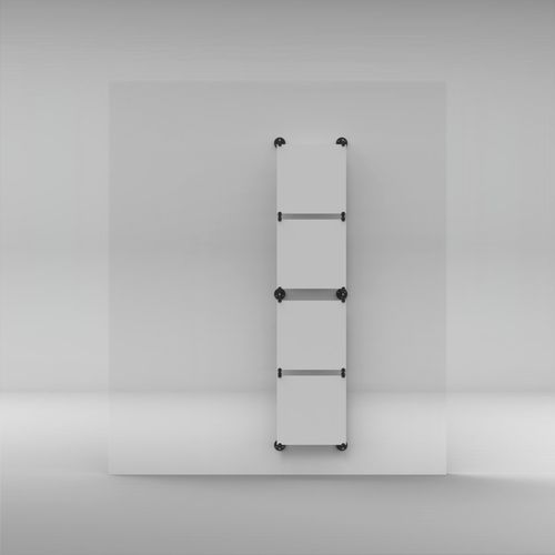 Wandmontierter Fliesenständer - FLEXIWALL - ETALAGE - einseitig / für Gewerbegebrauch / silberfarben