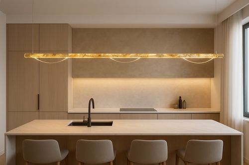 Deckenleuchte / originelles Design - BAMBU - LINEA + Media Luna - LUMINARE (powered by Casablanca de la luz SL) - linear / rohrförmig / Acryl