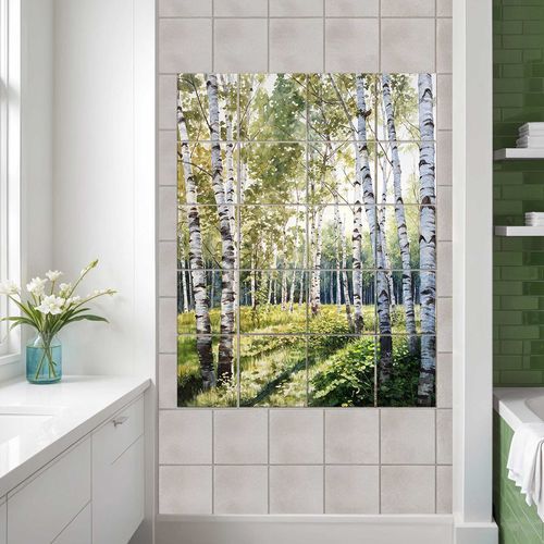 Keramik-Anrichte - BIRCH FOREST - Tempera Art Design - Marmor / Birke / Porzellan