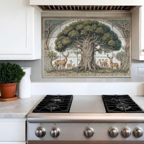 Keramik-Anrichte - MEDIEVAL TREE - Tempera Art Design - Marmor / Porzellan / Motiv