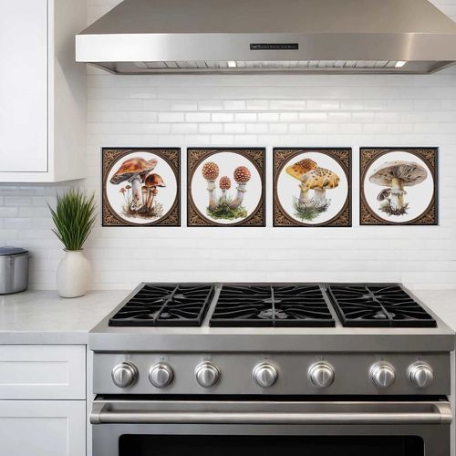 Porzellan-Anrichte - MUSROOMS ACCENT  - Tempera Art Design - Naturmotiv / Motiv / Anti-Kratzer