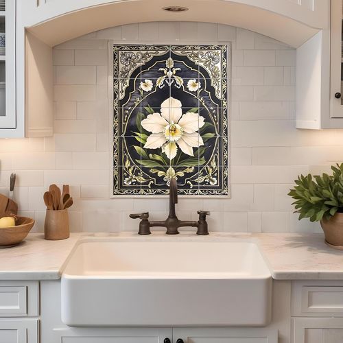 Porzellan-Anrichte - ORCHID ORNATE  - Tempera Art Design - Motiv / Blumenmotiv / hitzebeständig