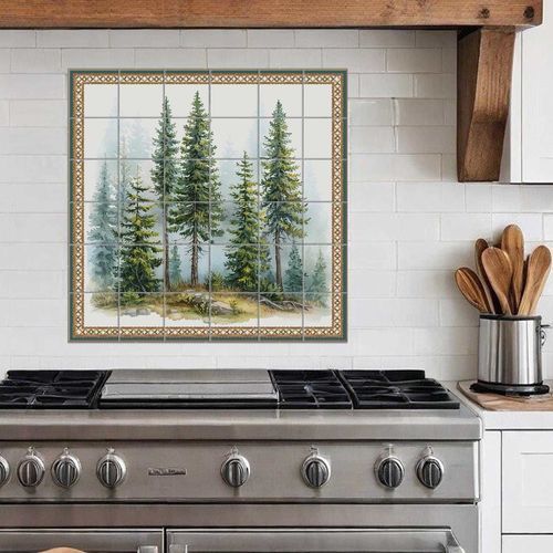 Marmor-Anrichte - PINE FOREST - Tempera Art Design - Porzellan / Keramik / Naturmotiv