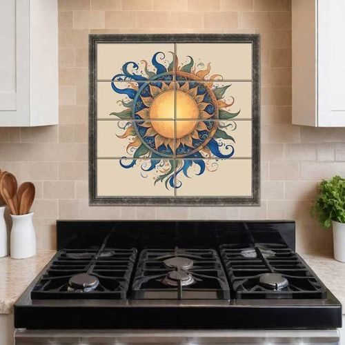 Porzellan-Anrichte - SUN  - Tempera Art Design - Viskose / Marmor / Motiv