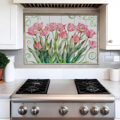 Keramik-Anrichte - TULIP - Tempera Art Design - Porzellan / Marmor / Blumen