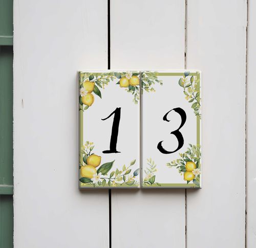 Schild für Tür - LEMON - Tempera Art Design - Porzellan / Dekorputz / für Eingang