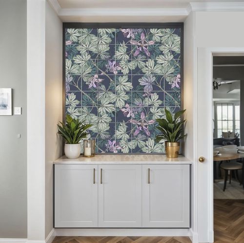 Porzellanfliesen - LEAF  - Tempera Art Design - bedruckt / Innenbereich / für Wohnzimmer