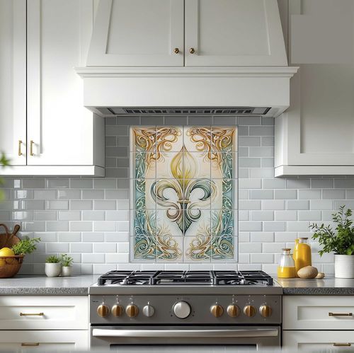 Porzellan-Anrichte - FLEUR-DE-LIS - Tempera Art Design - Motiv / Blumenmotiv / UV-beständig