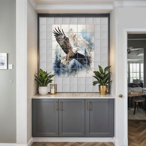 Keramik-Anrichte - EAGLE TILES  - Tempera Art Design - Marmor / Porzellan / Tiermotiv