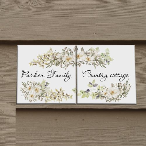 Schild für Tür - COUNTRY COTTAGE - Tempera Art Design - hängend / wandmontiert / Porzellan