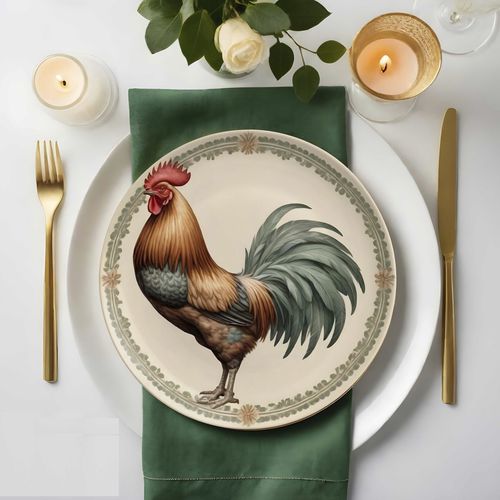 Flache-Teller - ROOSTER - Tempera Art Design - Service / Dinner / Präsentier