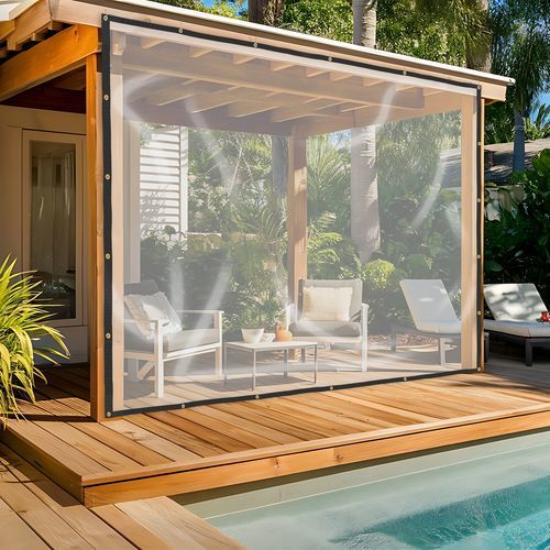 PVC-Plane - CUSTOM HEAVY DUTY CLEAR VINYL TARPS - Covers & All - für Terrasse / für Gewächshaus / für Grundstücksmauer