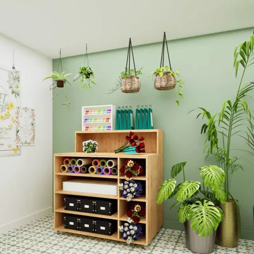 Massivholztheke - CO04317F - Tradis Design - gerade / modular / mobil