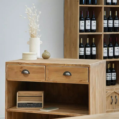 Modernes Sideboard - CO04331 - Tradis Design - Massivholz / mit Regal / mit Schubladen