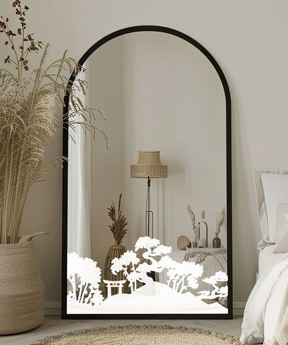 Standspiegel - motif paysage zen - Infiniglass - modern / gold