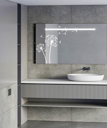 Ornamentglasscheibe - Motif Pissenlit - Infiniglass - sandgestrahlt / für Tür / für Möbel