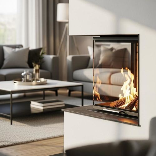 Einbaukamin - Infiniglass - doppelseitig / geschlossene Feuerstelle / Glas