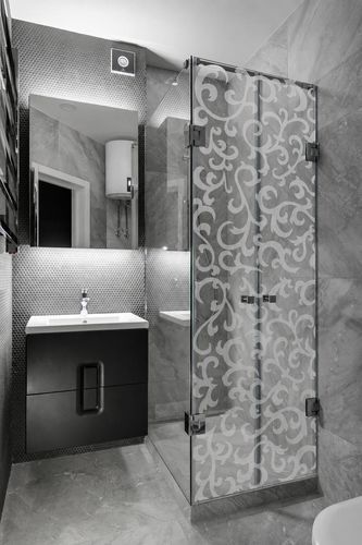 Glasscheibe mit Sandstrahlung - BAROQUE  - Infiniglass - Struktur / Ornament / farbig