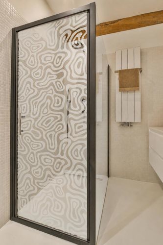Glasscheibe mit Sandstrahlung - ORGANIQUE FLUIDE - Infiniglass - Struktur / Ornament / farbig