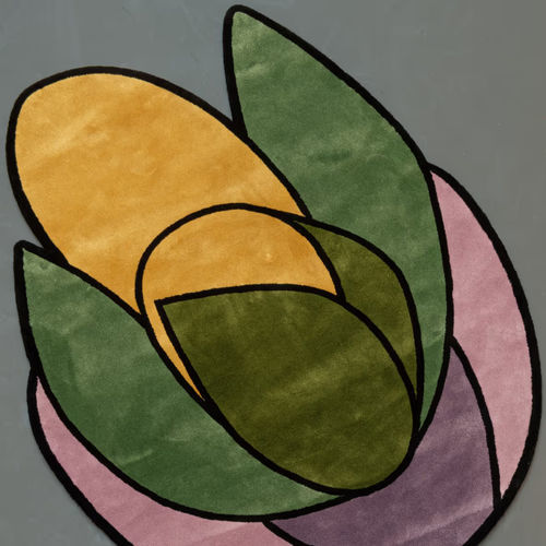 Moderner Teppich - LOTUS - L'Atelier Bérengère Guénant - mit geometrischen Motiven / Bambus / Seide