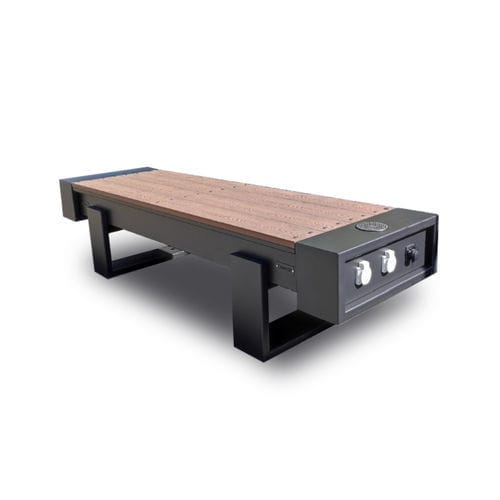 Moderne Bank für den öffentlichen Raum - SERRA - LL53 - Metall / Holz / ohne Rückenlehne