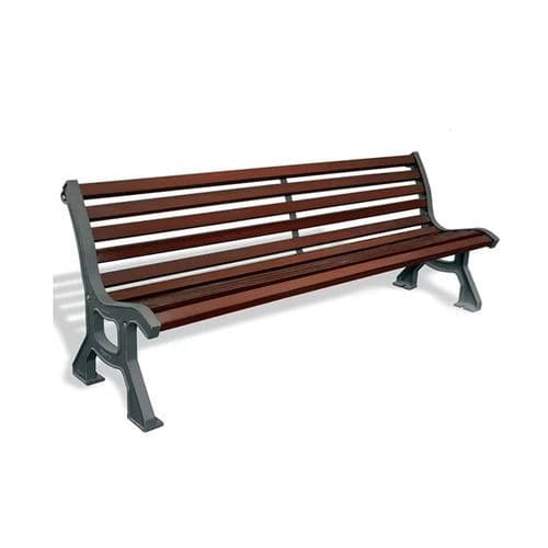 Bank für den öffentlichen Raum / Stil - RODA - LL53 - Gusseisen / Holz / mit Rückenlehne