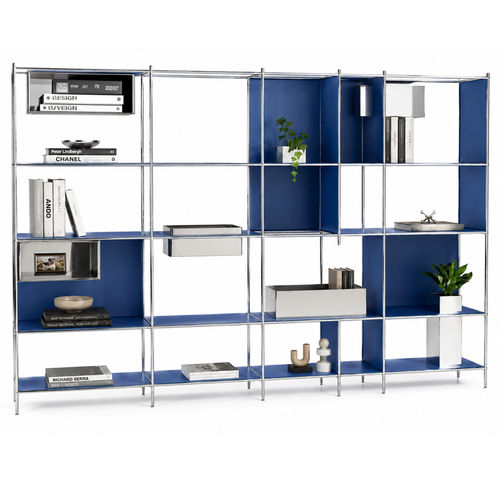 Modul-Bücherregal - CUBE - LL53 - modern / für Gewerbegebrauch / Chromstahl