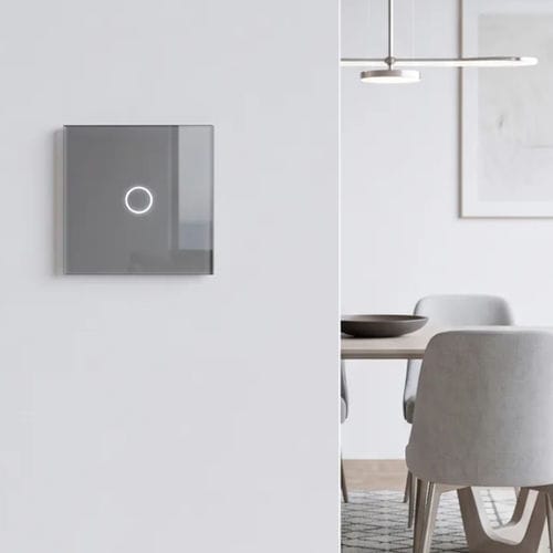 Tastschalter - PP-T01S-A13B - LightON - Einbau / Metall / Vorderseite aus Hartglas