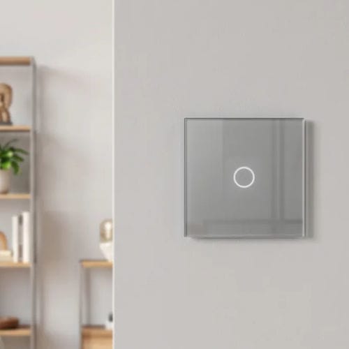 Tastschalter - A-C1-13B - LightON - Einbau / Vorderseite aus Hartglas / modern