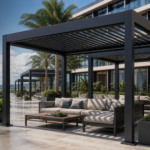 Selbsttragende Pergola - ALUX Pergola - mit Bodenverankerung / Aluminium / Stahl
