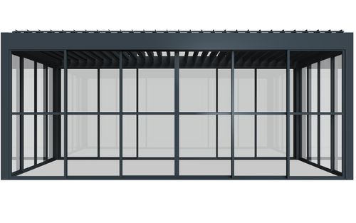 Selbsttragende Pergola - AL-135-DE - ALUX Pergola - Aluminium / mit orientierbaren Lamellen / motorisiert