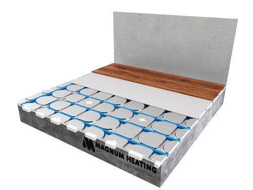 Heißwasser-Fußbodenheizung - HEATBOARD W - MAGNUM Heating España - für Wohnhaus / für Schichtstoffboden / Platten expandiertem Polystorol