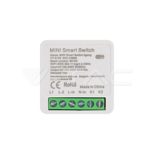 Schalter für Hausautomationssystem - 23605 - V-TAC - Tast / Einbau / aus PC