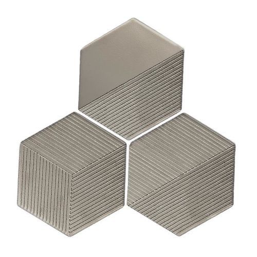 Sechseckige Fliese / metallisierte Keramik - Hexagon Texture - ROCED - Keramik / metallisiert / texturiert