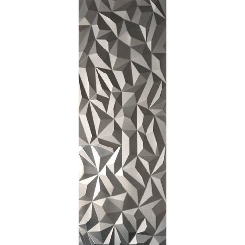 Keramikfliesen - Prisma - ROCED - metallisiert / silberfarben / texturiert