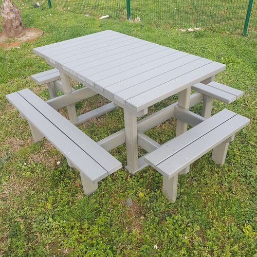 Moderner Picknicktisch - TPN-150-4 - Urban'Ex - aus recyceltem Material / rechteckig / 100% wiederverwertet