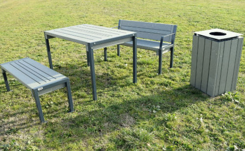 Moderne Tischgarnitur - G&D - Urban'Ex - Stahl / Garten / für Außenbereich