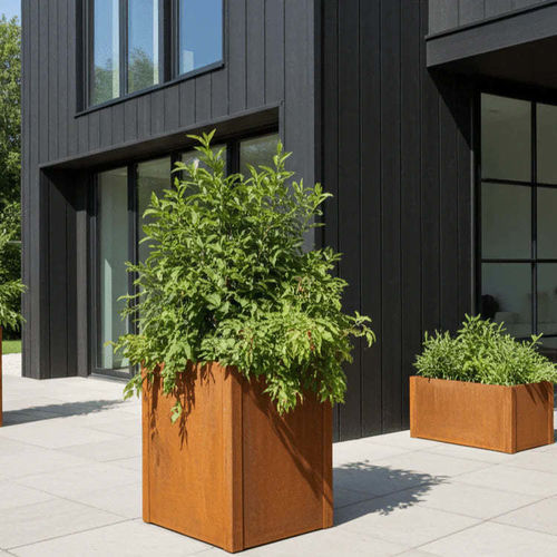 Pflanzkasten für Kräuter / COR-TEN®-Stahl - CUBY - byJEMA - für Außenbereich / für Terrasse / für Außenbereich