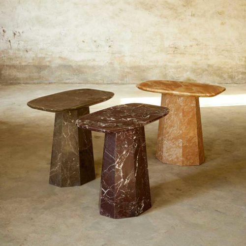 Moderner Beistelltisch - KEESOG - BLEU NATURE - Marmor / Gestell aus Marmor / rechteckig