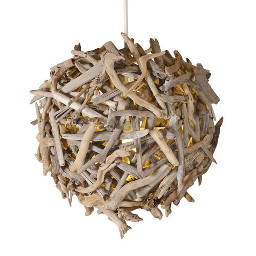 Hängelampe - IGNIQ - BLEU NATURE - Holz / originelles Design / mit Kabel