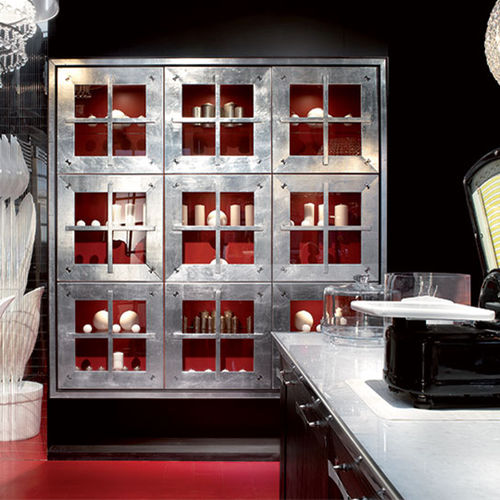 Moderne Vitrine - PAPILLON  - BRUMMEL - wandmontiert / Holz / beleuchtet