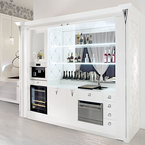Moderner Barschrank - OPERA 30 - BRUMMEL - Holz / Glas / Leder
