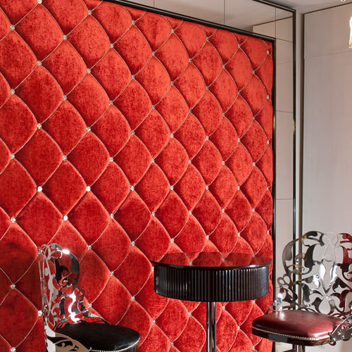 Dekorplatte für Wand - PASSION - BRUMMEL - Stoff / Leder / Relief