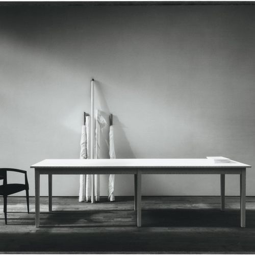 Moderner Tisch - TABLE BLANCHE - BULO - lackiertes Holz / Gestell aus Metall / rechteckig