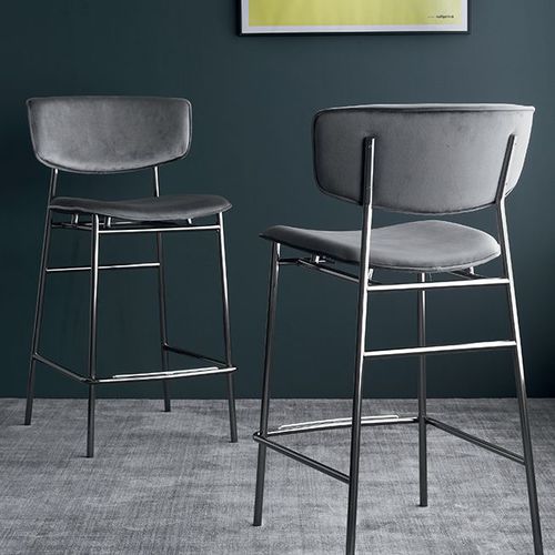 Moderner Barstuhl - FIFTIES - calligaris - für den Innenraum / Samt / Kunstleder